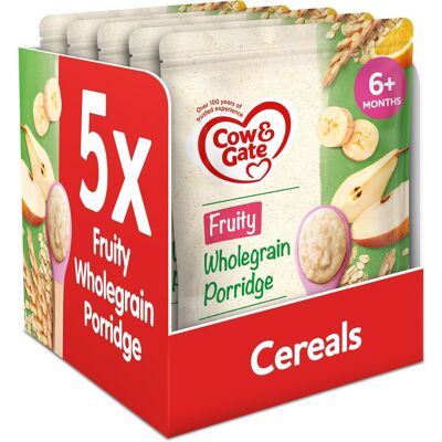Cow & Gate Fruity Wholegrain Porridge Baby Food Cereal, 6+ Months Cow & Gate Fruity Wholegrain Porridge Baby Food Cereal, 6+ Months