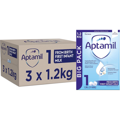 3 x 1.2kg Aptamil 1 First Infant Baby Milk Suitable From Birth Formula 3 x 1.2kg Aptamil 1 First Infant Baby Milk Suitable From Birth Formula