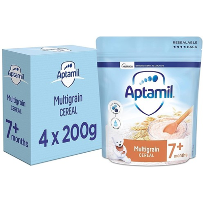 4 x 200g Aptamil Multigrain Baby Cereal Suitable From 7+ Months 4 x 200g Aptamil Multigrain Baby Cereal Suitable From 7+ Months