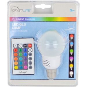 Status LED Bayonet Cap GLS Colour Changing Bulb & Remote Control - 3W Status LED Bayonet Cap GLS Colour Changing Bulb & Remote Control - 3W
