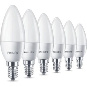 Philips LED E14 Small Edison Screw Candle Light Bulb - Warm White, Pack of 6 Philips LED E14 Small Edison Screw Candle Light Bulb - Warm White, Pack of 6
