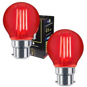 Long Life Lamp Company 2 x Ambient Fireglow 4w LED Golf Ball Red Light Bulb B22 Bayonet Clear Glass Long Life Lamp Company 2 x Ambient Fireglow 4w LED Golf Ball Red Light Bulb B22 Bayonet Clear Glass