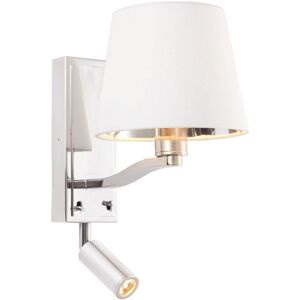 Nickel Wall Light Vintage White Fabric 40W E14 - Wall Light Nickel Wall Light Vintage White Fabric 40W E14 - Wall Light