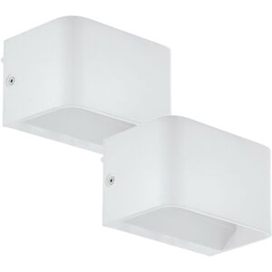 Loops 2 PACK Wall Light Colour White Box Structure Snug Fitting Bulb LED 6W Included Loops 2 PACK Wall Light Colour White Box Structure Snug Fitting Bulb LED 6W Included