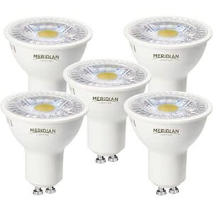 Meridian LED GU10 Light Bulb Warm White 3000K, 50W Halogen Spotlight Equivalent, 5W 370lm Meridian LED GU10 Light Bulb Warm White 3000K, 50W Halogen Spotlight Equivalent, 5W 370lm