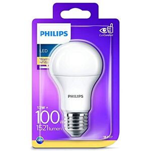 Philips LED E27 Edison Screw Light Bulb, Frosted, 13 W (100 W) - Warm White Philips LED E27 Edison Screw Light Bulb, Frosted, 13 W (100 W) - Warm White