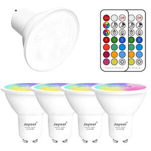 Jayool GU10 LED Bulbs, Dimmable 5W Colour Changing Spot Light Bullb with Remote, RGB + Jayool GU10 LED Bulbs, Dimmable 5W Colour Changing Spot Light Bullb with Remote, RGB +