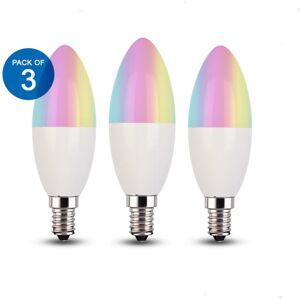 ENER-J Smart Home 3 Pc Pack 4.5W E14 Base Smart WiFi RGB + White + Warm White Dimmable LED Candle ENER-J Smart Home 3 Pc Pack 4.5W E14 Base Smart WiFi RGB + White + Warm White Dimmable LED Candle