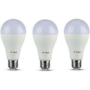 V-Tac Samsung 15W A65 LED PLASTIC BULB 6400K E27 Pack of 3 V-Tac Samsung 15W A65 LED PLASTIC BULB 6400K E27 Pack of 3