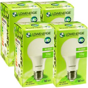 (4 pACK ) Lowenergie LED Light Bulb 10w Edison Screw E27 Day White 6000K A60 GLS (4 pACK ) Lowenergie LED Light Bulb 10w Edison Screw E27 Day White 6000K A60 GLS
