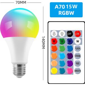 Unbranded (RGB+W, A70 15WRGB+white light with memory 85-265V) LED colorful light bulb e27 Unbranded (RGB+W, A70 15WRGB+white light with memory 85-265V) LED colorful light bulb e27