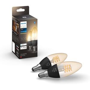 Philips Hue Warm White Filament Candle Smart Light Bulb 2 Pack [E14 Small Edison Philips Hue Warm White Filament Candle Smart Light Bulb 2 Pack [E14 Small Edison
