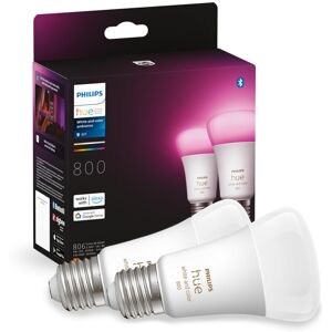 Philips Hue White and Colour Ambiance Smart Light Bulb 2 Pack 60W - 800 Lumen [E Philips Hue White and Colour Ambiance Smart Light Bulb 2 Pack 60W - 800 Lumen [E
