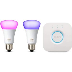 Philips Hue White and Colour Ambiance Bulb Twin Pack with Bridge, E27, 10 W Philips Hue White and Colour Ambiance Bulb Twin Pack with Bridge, E27, 10 W