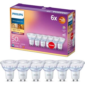 Philips WarmGlow 6 Pack Dimmable GU10 Spot LED Light Bulbs 38 W 50W Equiva Philips WarmGlow 6 Pack Dimmable GU10 Spot LED Light Bulbs 38 W 50W Equiva