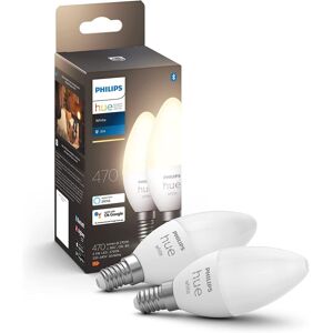 Philips Hue New White Smart Light Bulb Candle 2 Pack E14 Small Edison Philips Hue New White Smart Light Bulb Candle 2 Pack E14 Small Edison