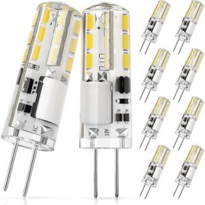 Unbranded 10 Pack G4 LED Bulbs, 1.4W Equivalent to 10W Halogen Lamp, AC/DC 12V, Cool White Unbranded 10 Pack G4 LED Bulbs, 1.4W Equivalent to 10W Halogen Lamp, AC/DC 12V, Cool White