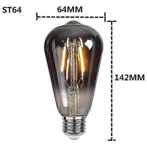 Unbranded St64 Spiral Filament LED Bulb (4W, 220V, Dimmable), Smoke Grey, 2200K, Warm Yell Unbranded St64 Spiral Filament LED Bulb (4W, 220V, Dimmable), Smoke Grey, 2200K, Warm Yell