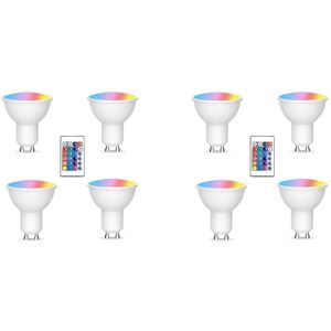 Typecat 8pcs Gu10 Bulbs and 1remote Control with Memory Function 17colors Changeable Spo Typecat 8pcs Gu10 Bulbs and 1remote Control with Memory Function 17colors Changeable Spo