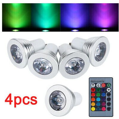 Unbranded 4 x GU10 4W 16 Color Changing RGB Dimmable LED Light Bulbs Lamp Unbranded 4 x GU10 4W 16 Color Changing RGB Dimmable LED Light Bulbs Lamp