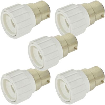 Loops 5x Light Bulb Adapter B22 Bayonet Male To Mini GU10 Socket Converter Cap 60W LED Loops 5x Light Bulb Adapter B22 Bayonet Male To Mini GU10 Socket Converter Cap 60W LED