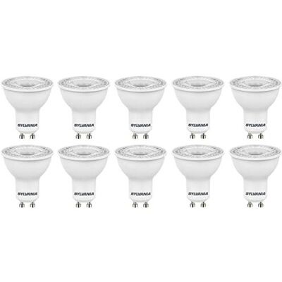Sylvania GU10 Clear LED Light Bulbs, GU10, 5W, 345 Lumens, Warm White 3000K - 10 Pack Sylvania GU10 Clear LED Light Bulbs, GU10, 5W, 345 Lumens, Warm White 3000K - 10 Pack