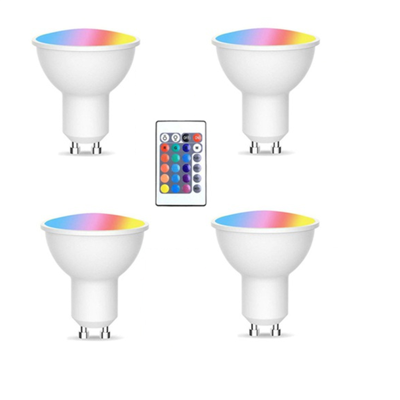 Bez marki 4pcs Gu10 Bulbs and 1remote Control with Memory Function Bez marki 4pcs Gu10 Bulbs and 1remote Control with Memory Function