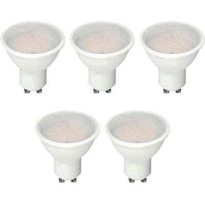 Unbranded Set GU10 LED Bulbs, 5W, Cool White 6000K, (Pack of 5) Unbranded Set GU10 LED Bulbs, 5W, Cool White 6000K, (Pack of 5)