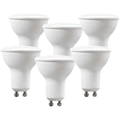 Unbranded GU10 LED Bulb 5W 220V 400 Lumens, 120 Degree Angle, Opal Diffuser, 6000K (X6, Co Unbranded GU10 LED Bulb 5W 220V 400 Lumens, 120 Degree Angle, Opal Diffuser, 6000K (X6, Co