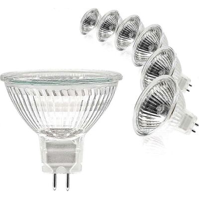 Unbranded MR16 Spotlight Bulb, 12V 50W, GU5.3, Dimmable, Warm White 2700K, Pack of 6 (MR16 Unbranded MR16 Spotlight Bulb, 12V 50W, GU5.3, Dimmable, Warm White 2700K, Pack of 6 (MR16