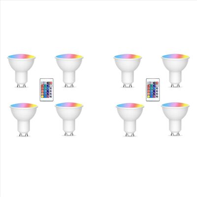 Unbranded 8pcs Gu10 Bulbs and 1remote Control with Memory Function 17colors Changeable Spo Unbranded 8pcs Gu10 Bulbs and 1remote Control with Memory Function 17colors Changeable Spo