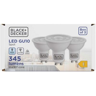Black & Decker GU10 3.6W 345lm 6500K (Daylight) 3pk Black & Decker GU10 3.6W 345lm 6500K (Daylight) 3pk