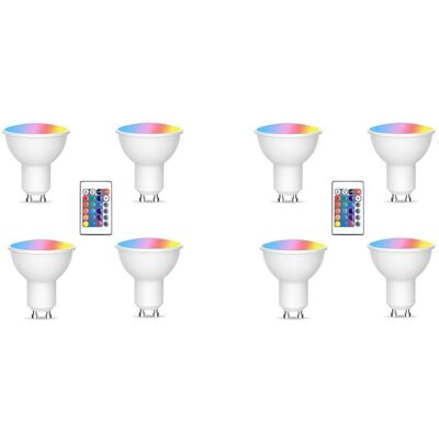 Typecat 8pcs Gu10 Bulbs and 1remote Control with Memory Function 17colors Changeable Spo Typecat 8pcs Gu10 Bulbs and 1remote Control with Memory Function 17colors Changeable Spo