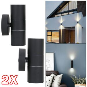 Unbranded 2x Black Stainless Steel Up Down Wall Light GU10 IP54 Double LED Unbranded 2x Black Stainless Steel Up Down Wall Light GU10 IP54 Double LED