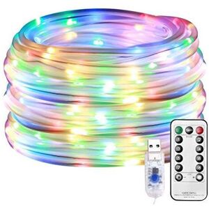 Lepro Multi Coloured Christmas Rope Lights, 10M 100 LED RGB USB Fairy Lights, Lo Lepro Multi Coloured Christmas Rope Lights, 10M 100 LED RGB USB Fairy Lights, Lo