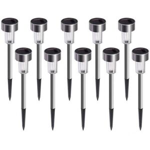 Unbranded 10 x Solar Powered Stainless Steel Led Post Stake Garden Lights Patio Unbranded 10 x Solar Powered Stainless Steel Led Post Stake Garden Lights Patio