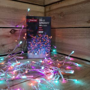 200 16m LED Premier Indoor / Outdoor Christmas Lights in Rainbow on Clear Wire 200 16m LED Premier Indoor / Outdoor Christmas Lights in Rainbow on Clear Wire