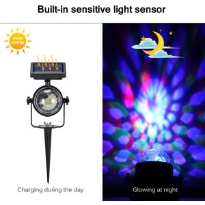 Ranpo Solar LED Moving Colour Changing Rotating RGB Spotlight Garden Party Stage Light Ranpo Solar LED Moving Colour Changing Rotating RGB Spotlight Garden Party Stage Light