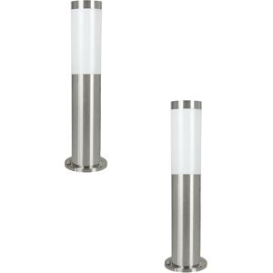 Loops 2 PACK IP44 Outdoor Bollard Light Stainless Steel 12W E27 450mm Driveway Post Loops 2 PACK IP44 Outdoor Bollard Light Stainless Steel 12W E27 450mm Driveway Post