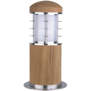 Loops Outdoor IP55 Bollard Light Stainless Steel & Teak LED E27 15W Loops Outdoor IP55 Bollard Light Stainless Steel & Teak LED E27 15W