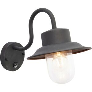 Loops IP44 Outdoor Wall Lamp Black Steel Fisherman PIR Lantern Porch Modern Curved - Wall Lamp Loops IP44 Outdoor Wall Lamp Black Steel Fisherman PIR Lantern Porch Modern Curved - Wall Lamp