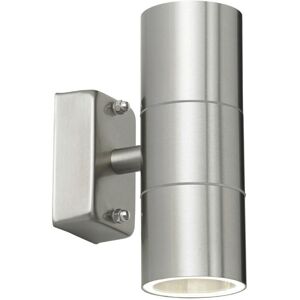 Loops Stainless Steel Up & Down Wall Light - Outdoor IP44 Accent Lamp Loops Stainless Steel Up & Down Wall Light - Outdoor IP44 Accent Lamp