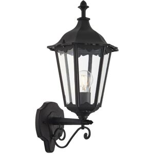 Loops IP44 Outdoor Wall Light Matt Black & Glass Traditional Lantern Porch Dimmable Loops IP44 Outdoor Wall Light Matt Black & Glass Traditional Lantern Porch Dimmable