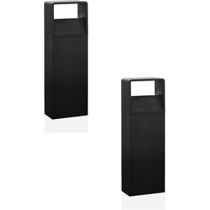 Loops 2 Pack Outdoor Pedestal Light IP44 Modern Anthracite 6W LED Wall Gate Post - Outdoor Pedestal Light Loops 2 Pack Outdoor Pedestal Light IP44 Modern Anthracite 6W LED Wall Gate Post - Outdoor Pedestal Light