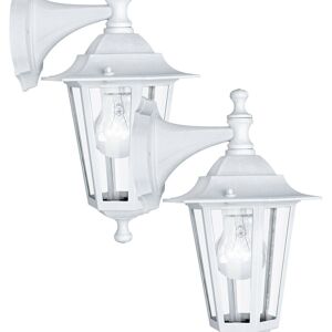 Loops 2 Pack IP44 Outdoor Wall Light White Aluminium Lantern - Porch Lamp 60W E27 Loops 2 Pack IP44 Outdoor Wall Light White Aluminium Lantern - Porch Lamp 60W E27