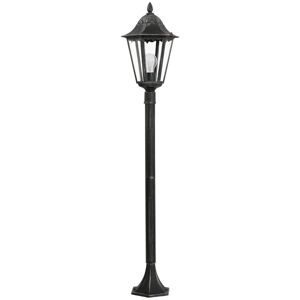 Loops IP44 Outdoor Bollard Light Black & Silver Lantern 1200mm Tall Post 60W E27 - Outdoor Bollard Light Loops IP44 Outdoor Bollard Light Black & Silver Lantern 1200mm Tall Post 60W E27 - Outdoor Bollard Light