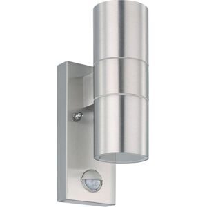 Loops IP44 Outdoor Wall Light - Stainless Steel PIR Sensor - 2x3W GU10 Loops IP44 Outdoor Wall Light - Stainless Steel PIR Sensor - 2x3W GU10