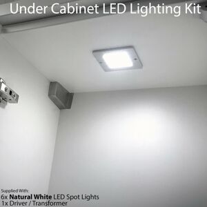 Loops 6x Aluminium Ultra-Slim Kitchen Under Cabinet Light & Driver Kit - Natural White LED Loops 6x Aluminium Ultra-Slim Kitchen Under Cabinet Light & Driver Kit - Natural White LED