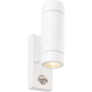 Loops White Twin Up & Down Wall Light with PIR Sensor - 2x7W GU10 LED Loops White Twin Up & Down Wall Light with PIR Sensor - 2x7W GU10 LED