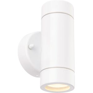 Philips Up & Down Twin Outdoor IP44 Wall Light - 2 x 7W GU10 LED - Gloss White & Glass - Wall Light Philips Up & Down Twin Outdoor IP44 Wall Light - 2 x 7W GU10 LED - Gloss White & Glass - Wall Light